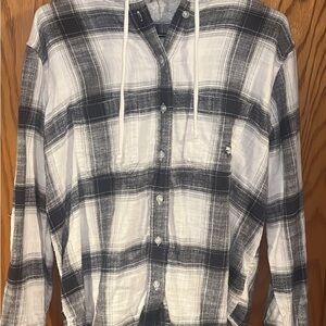 American Eagle Outfitters Black and White Checkered Shirt